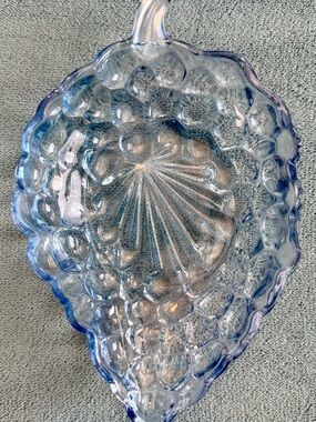 Anchor Hocking Light Blue Leaf Serve Dish